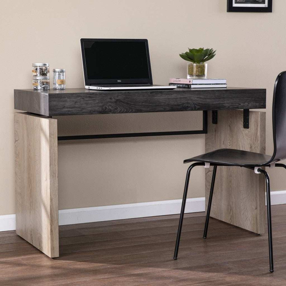 Black Wood and Iron Writing Desk - Homeroots - Flyclothing LLC