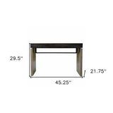 Black Wood and Iron Writing Desk - Homeroots - Flyclothing LLC