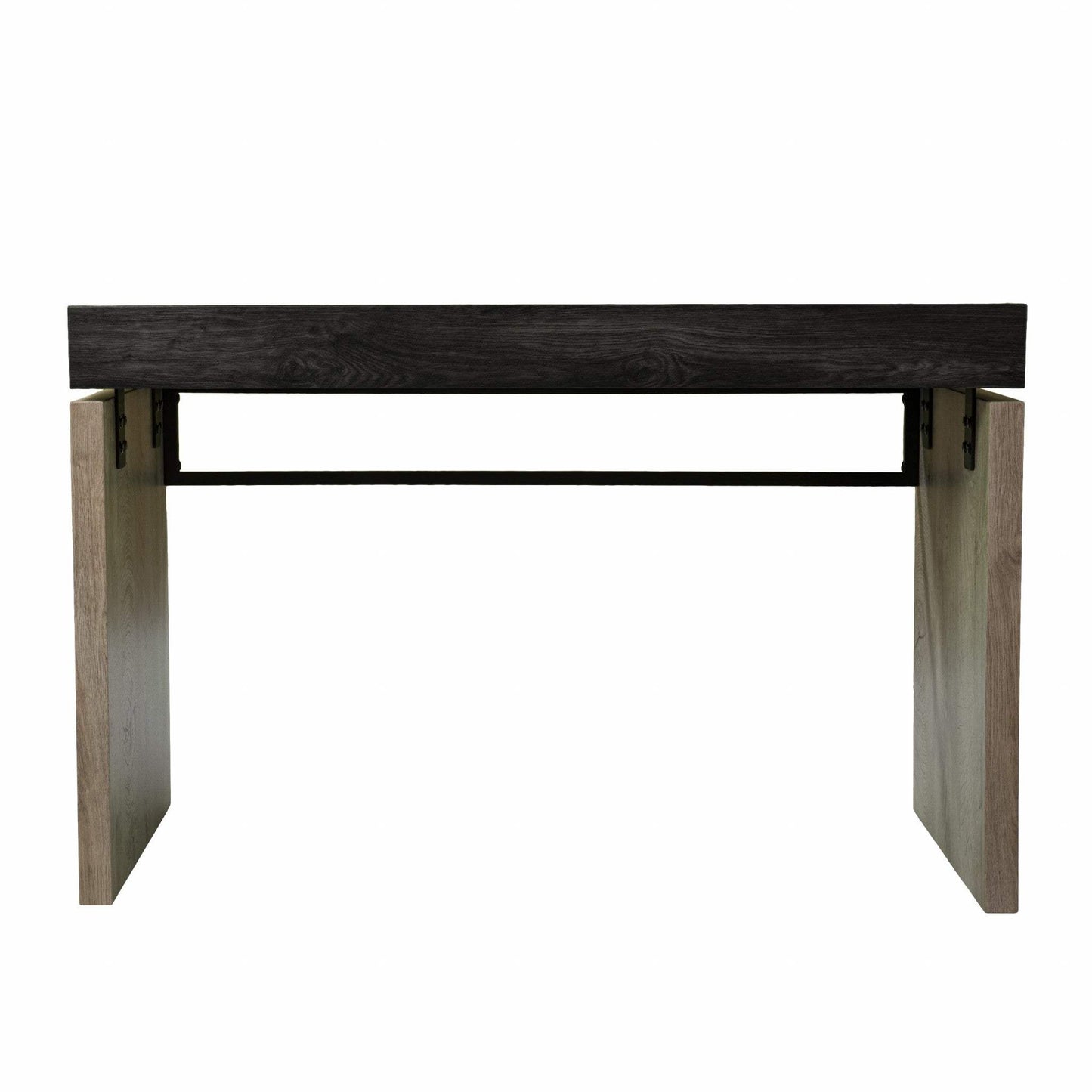 Black Wood and Iron Writing Desk - Homeroots - Flyclothing LLC