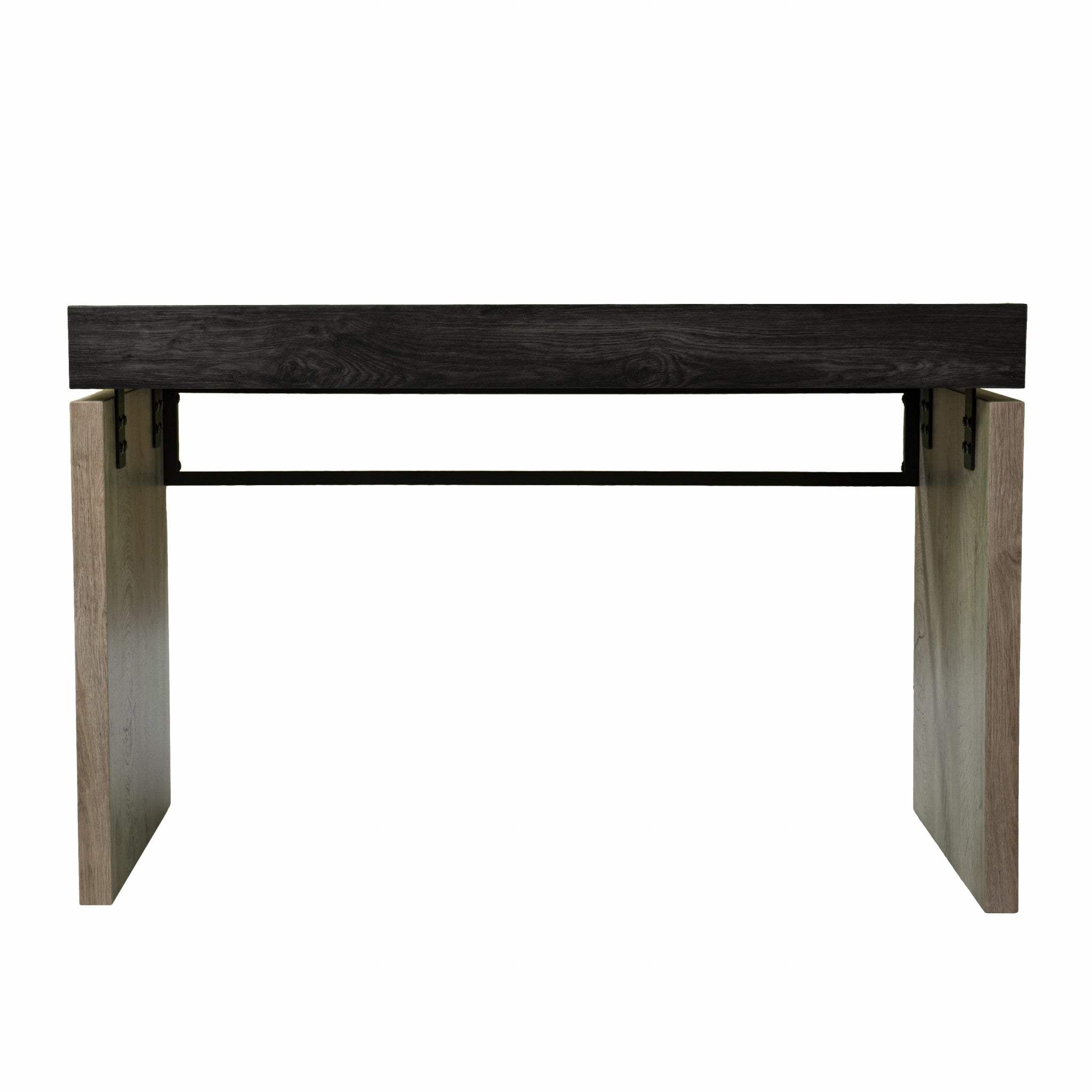 Black Wood and Iron Writing Desk - Homeroots - Flyclothing LLC