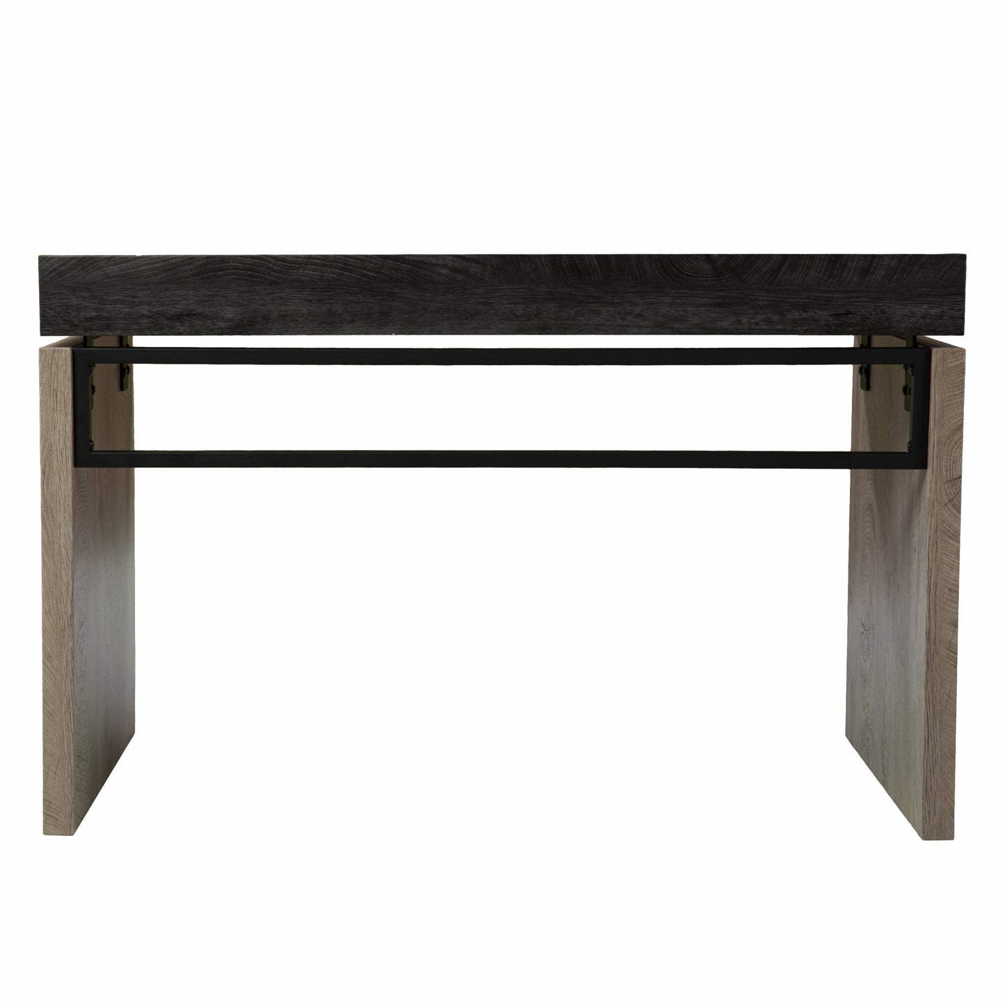 Black Wood and Iron Writing Desk - Homeroots - Flyclothing LLC