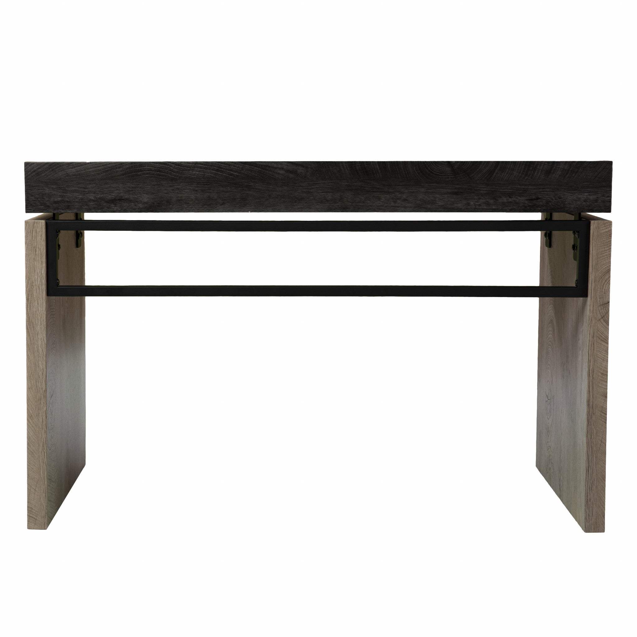 Black Wood and Iron Writing Desk - Homeroots - Flyclothing LLC