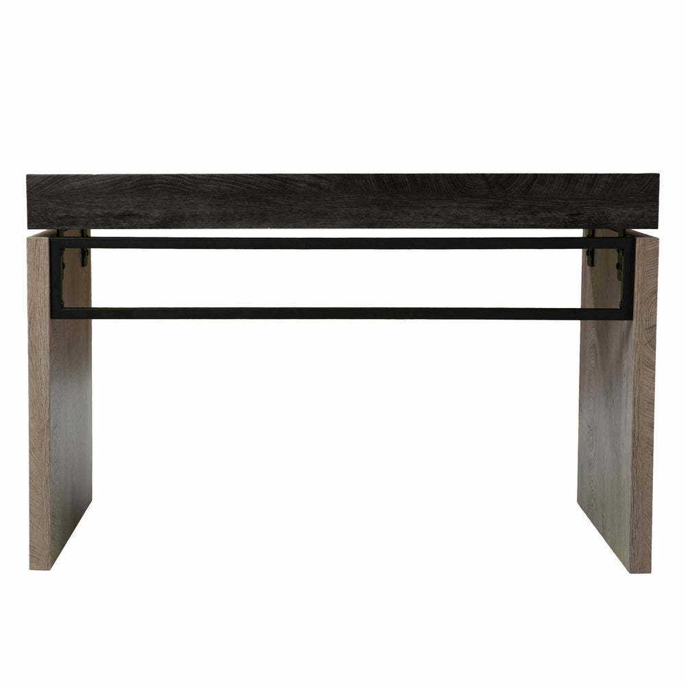 Black Wood and Iron Writing Desk - Homeroots - Flyclothing LLC