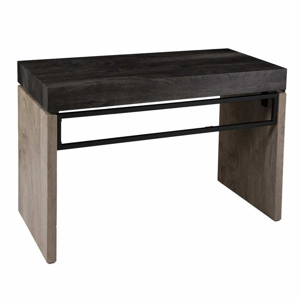 Black Wood and Iron Writing Desk - Homeroots - Flyclothing LLC