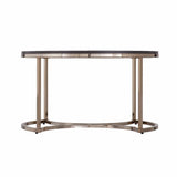 32" Champagne And Charcoal Manufactured Wood And Metal With Iron Round Coffee Table - Homeroots
