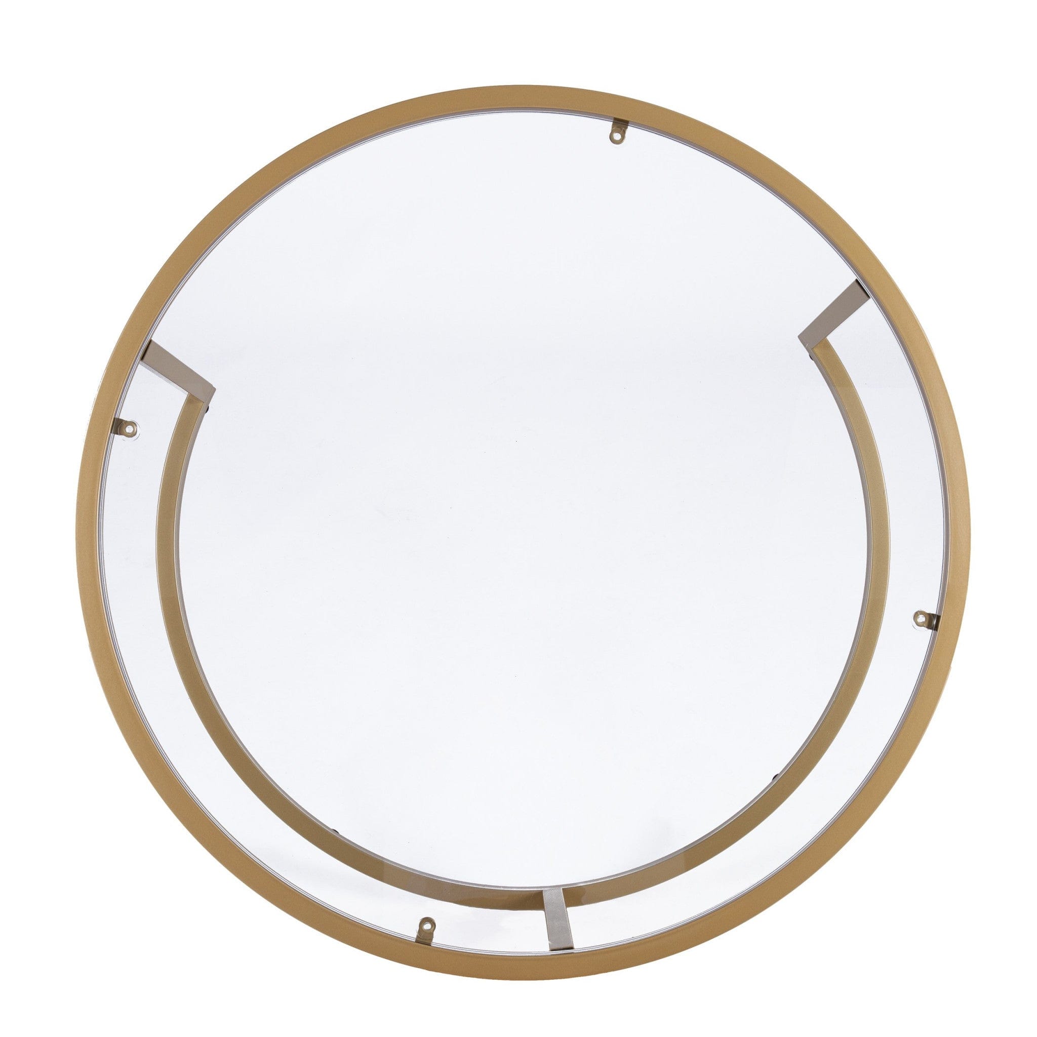Set of Two Gold Glass Round Nested Coffee Tables - Homeroots