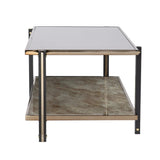 43" Champagne Mirrored And Metal Rectangular Mirrored Coffee Table - Homeroots