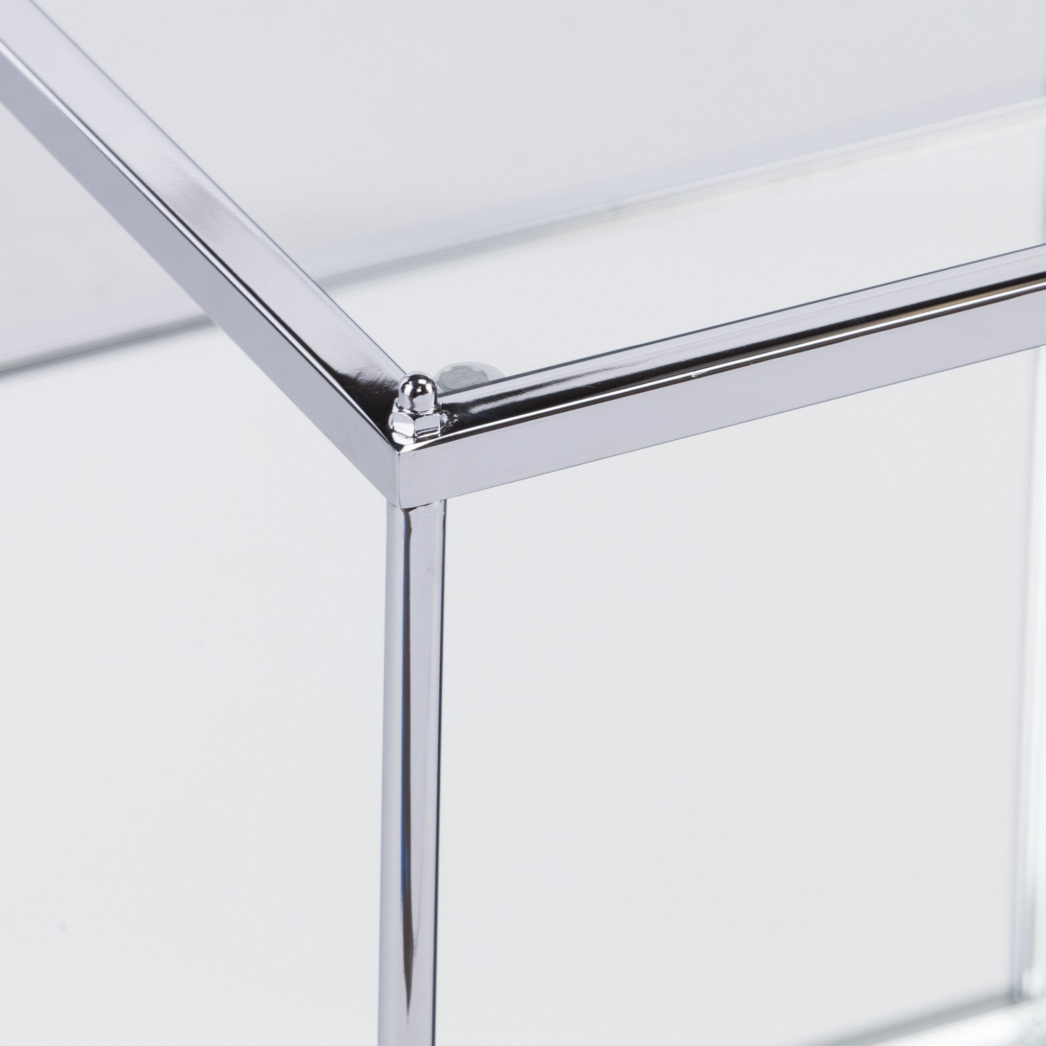 42" Chrome Glass And Metal Rectangular Mirrored Coffee Table - Homeroots - Flyclothing LLC