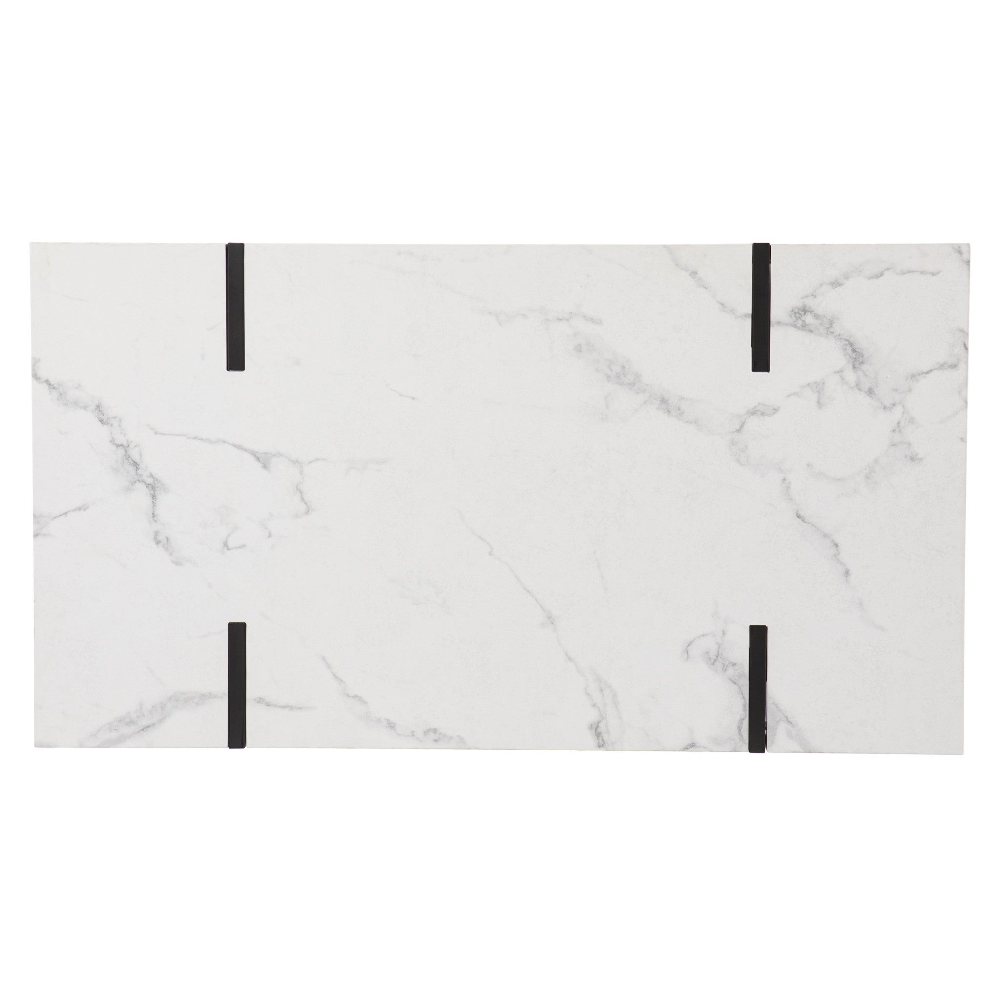43" White And Black Faux Marble And Metal With Iron Coffee Table - Homeroots - Flyclothing LLC