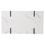 43" White And Black Faux Marble And Metal With Iron Coffee Table - Homeroots