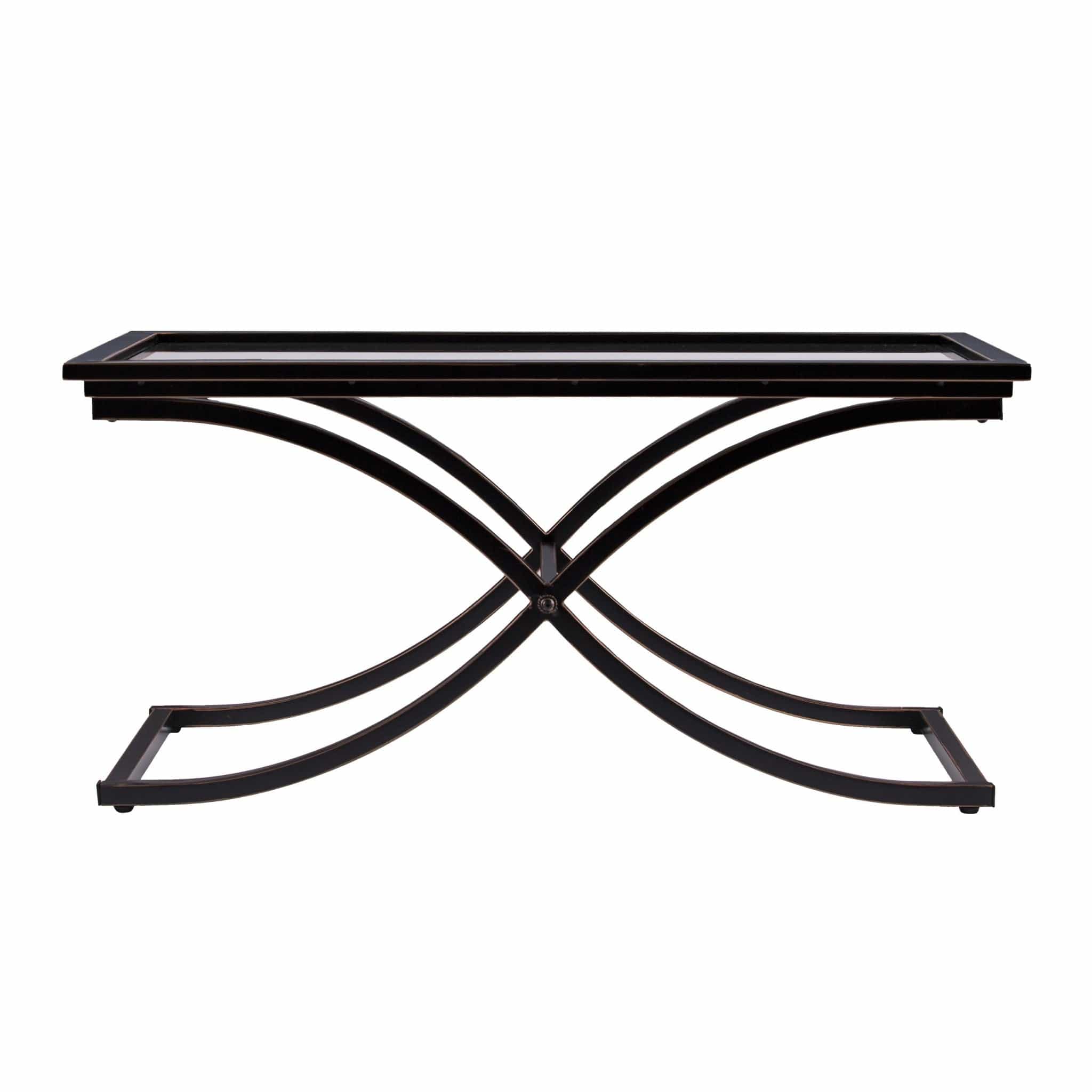 42" Black Glass And Metal Rectangular Coffee Table - Homeroots - Flyclothing LLC