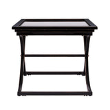 42" Black Glass And Metal Rectangular Coffee Table - Homeroots