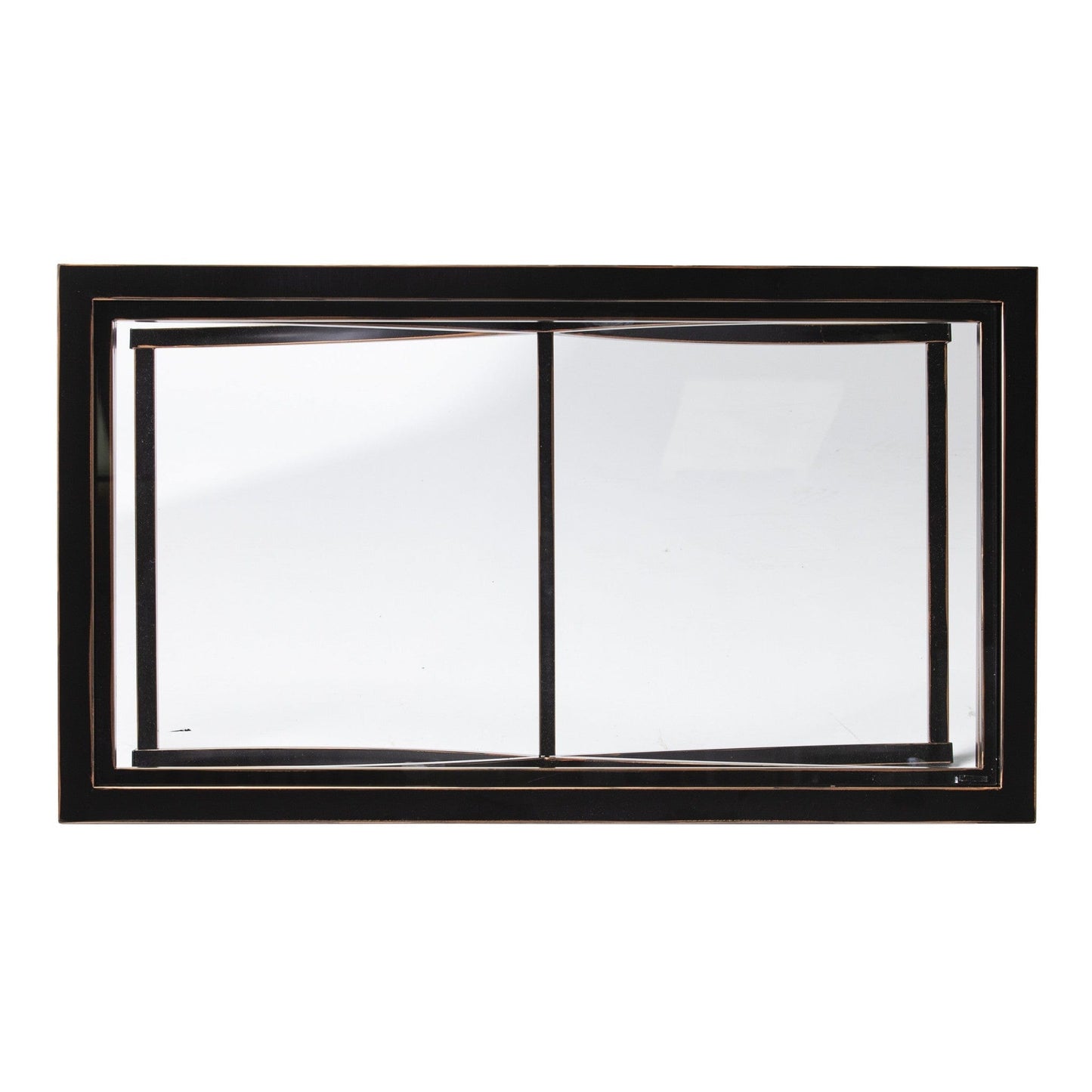 42" Black Glass And Metal Rectangular Coffee Table - Homeroots - Flyclothing LLC
