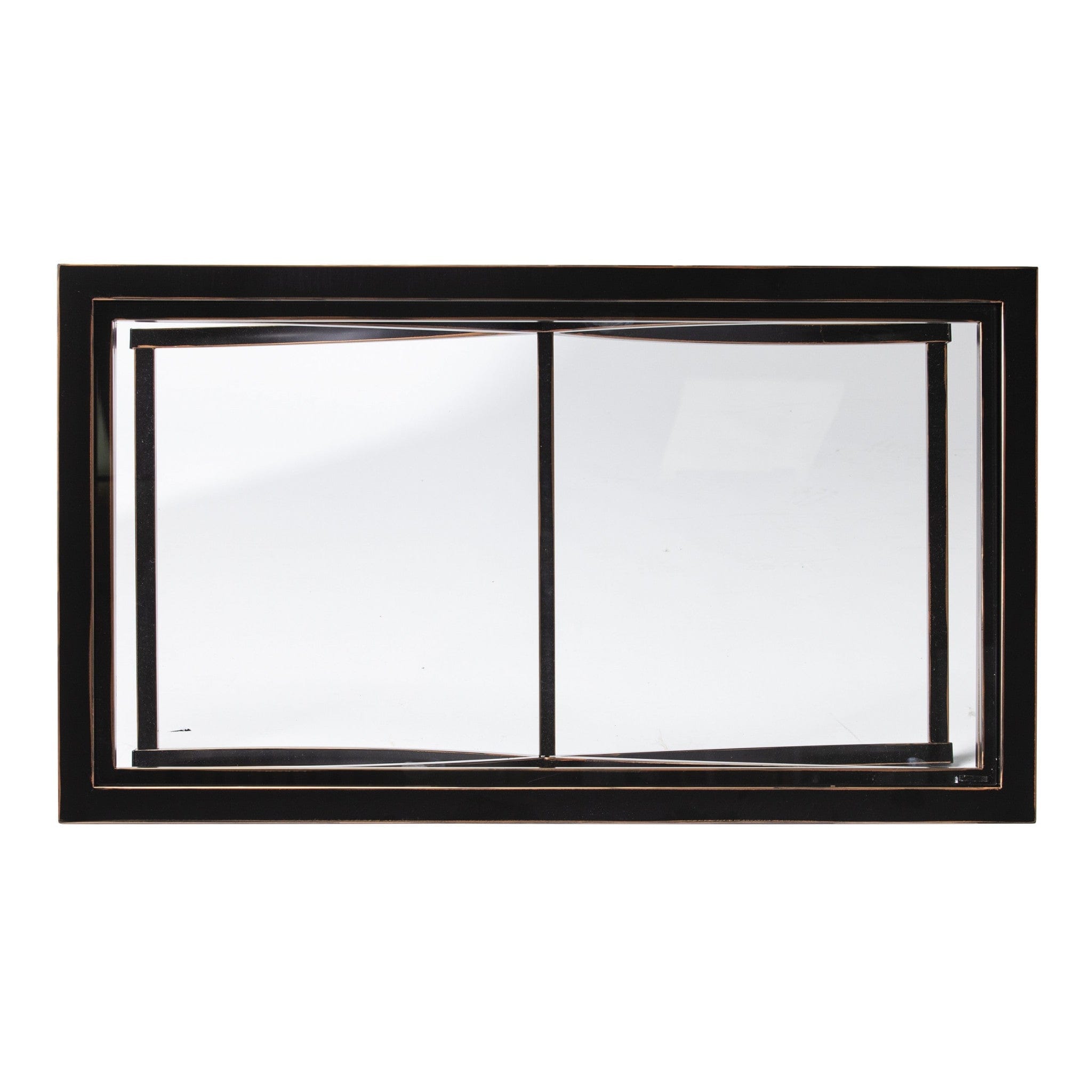 42" Black Glass And Metal Rectangular Coffee Table - Homeroots - Flyclothing LLC