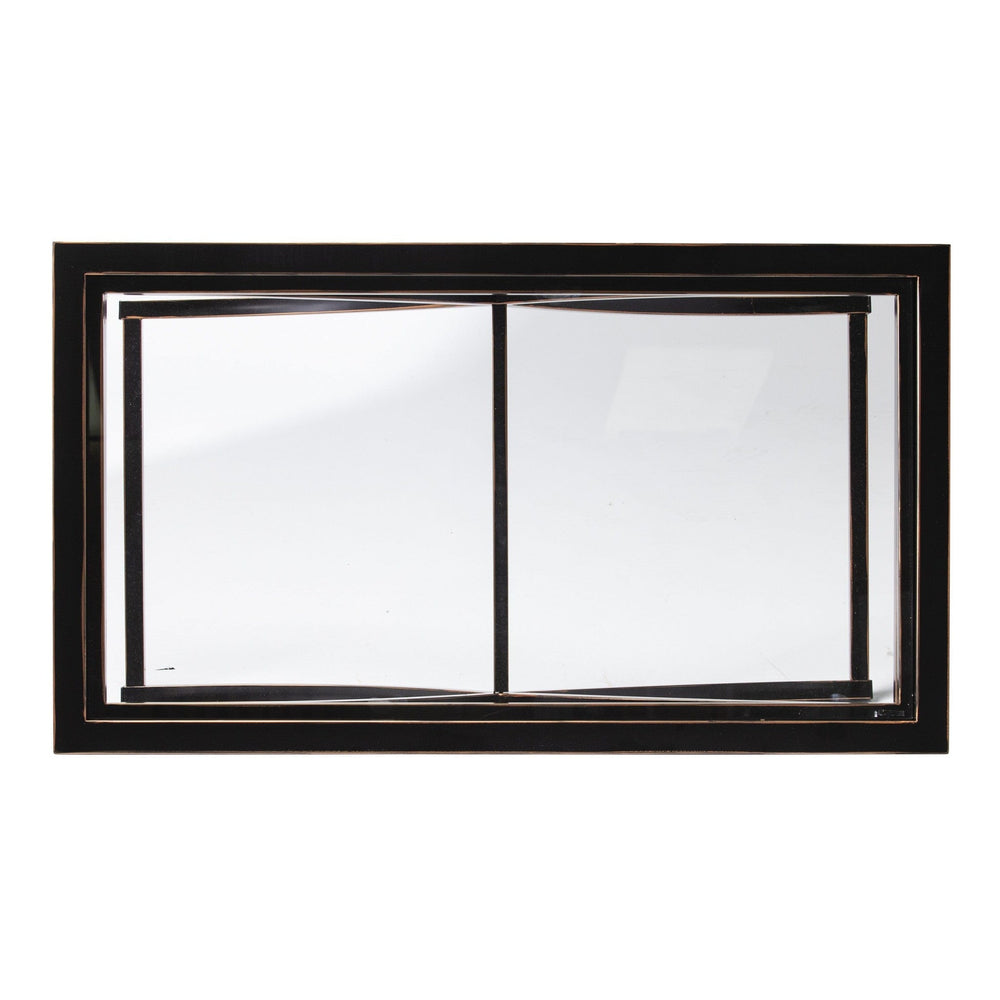 42" Black Glass And Metal Rectangular Coffee Table - Homeroots - Flyclothing LLC