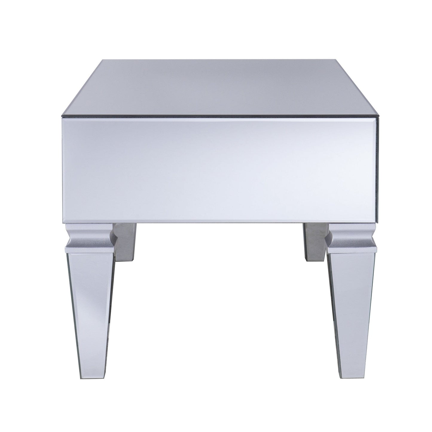 41" Silver Glass With Iron Mirrored Coffee Table - Homeroots - Flyclothing LLC