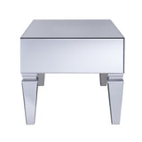 41" Silver Glass With Iron Mirrored Coffee Table - Homeroots