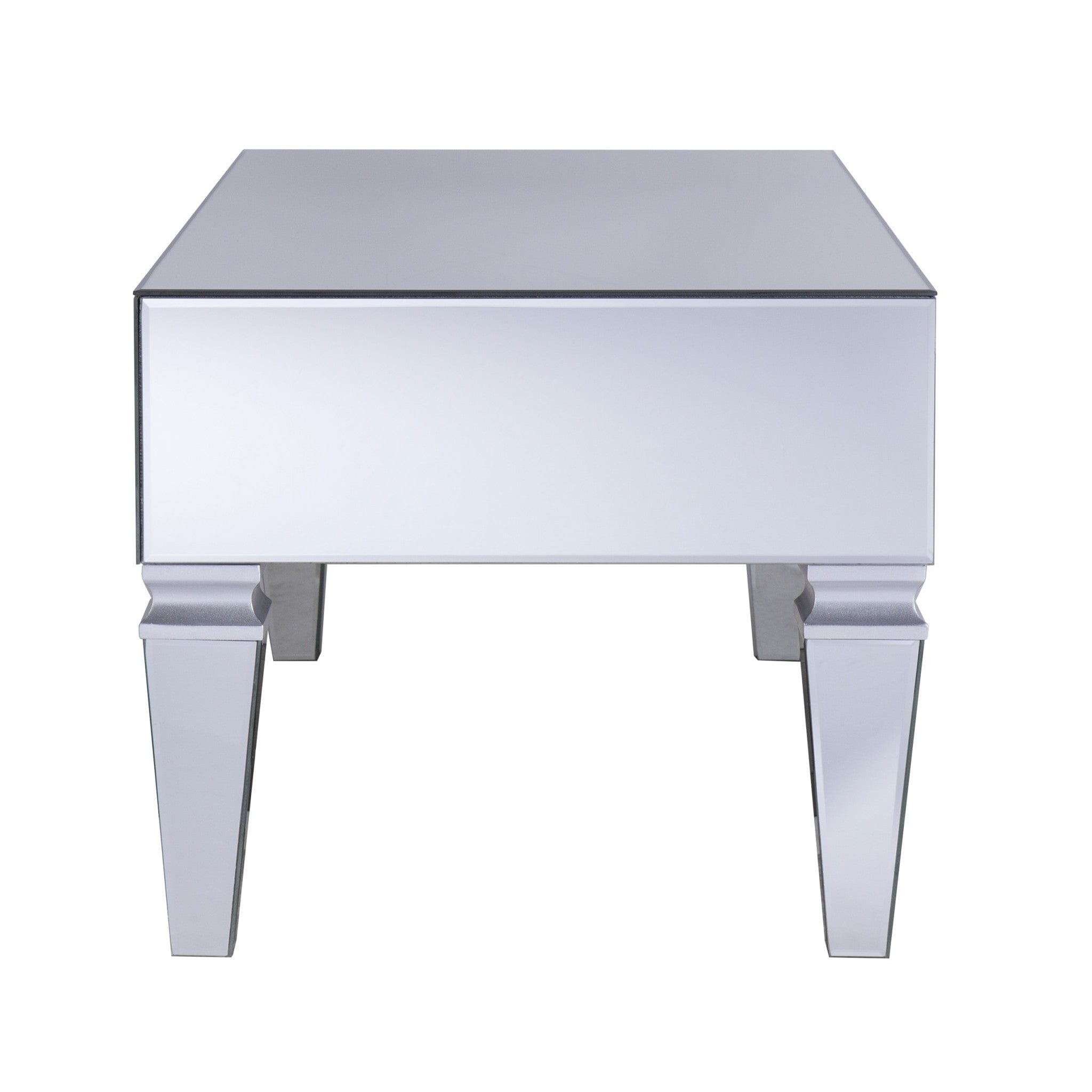 41" Silver Glass With Iron Mirrored Coffee Table - Homeroots - Flyclothing LLC
