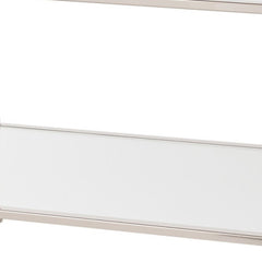 43" Silver Mirrored And Metal Rectangular Mirrored Coffee Table