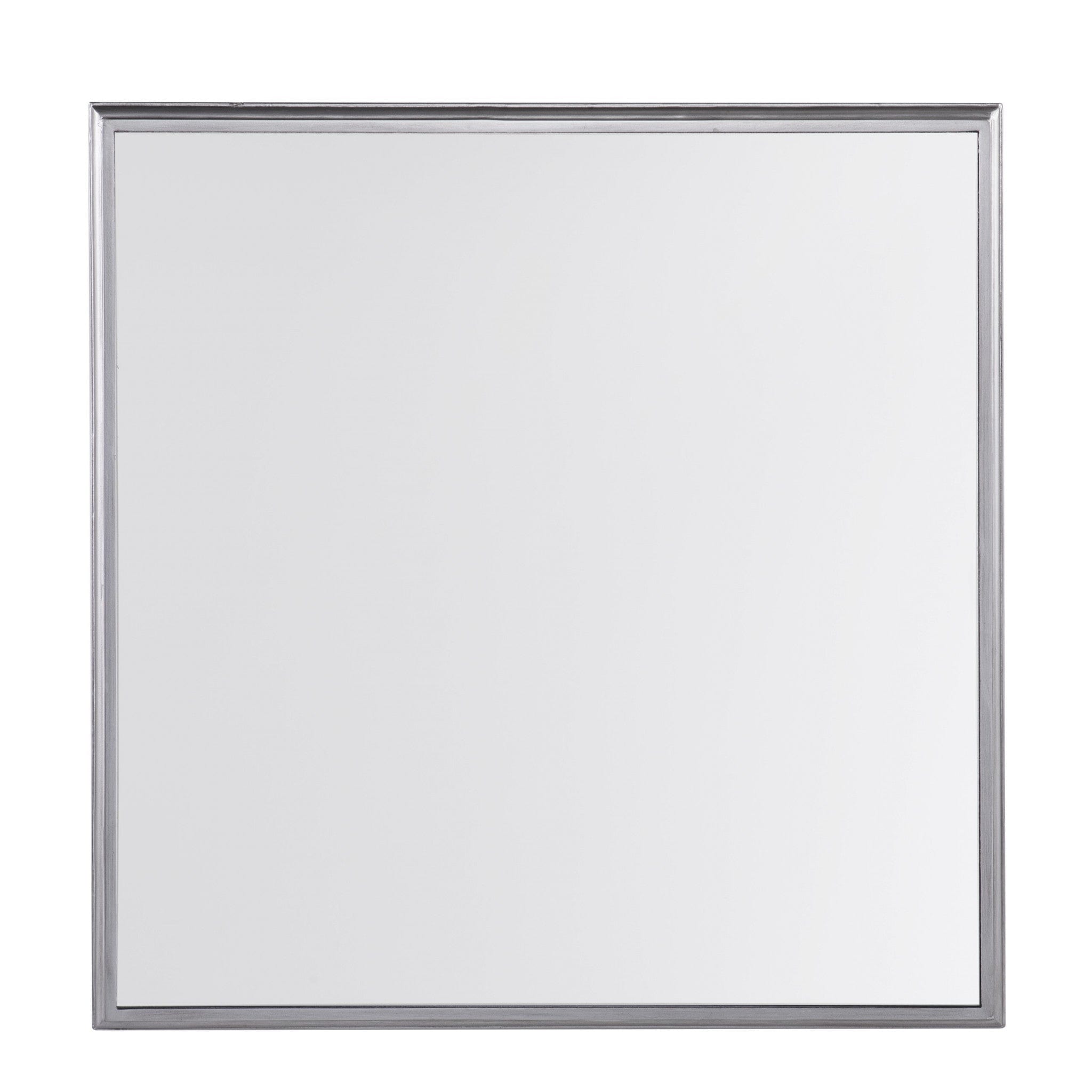 29" Silver Mirrored Square Coffee Table With Shelf - Homeroots
