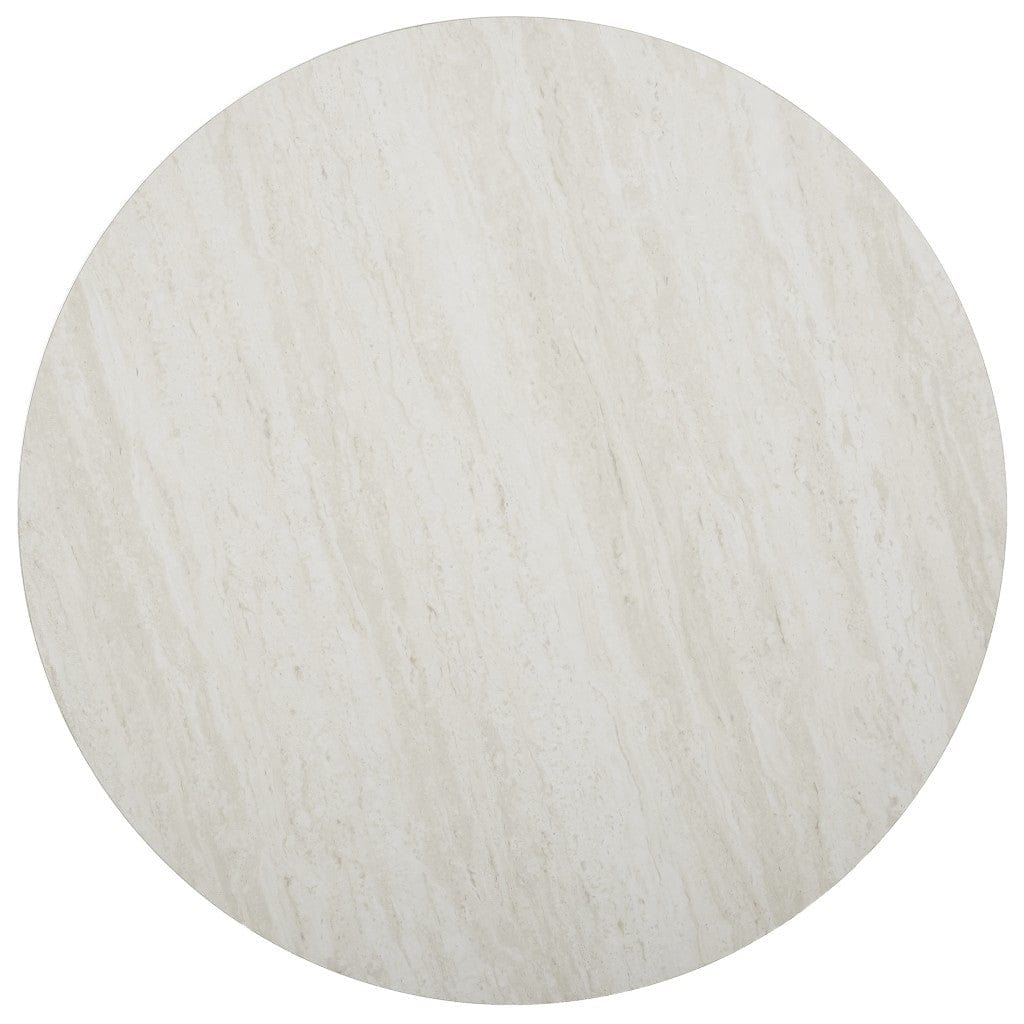 33" Silver Manufactured Wood And Metal Round Coffee Table - Homeroots - Flyclothing LLC