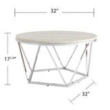 33" Silver Manufactured Wood And Metal Round Coffee Table - Homeroots - Flyclothing LLC
