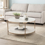 33" White Solid Manufactured Wood And Metal Square Coffee Table - Homeroots - Flyclothing LLC
