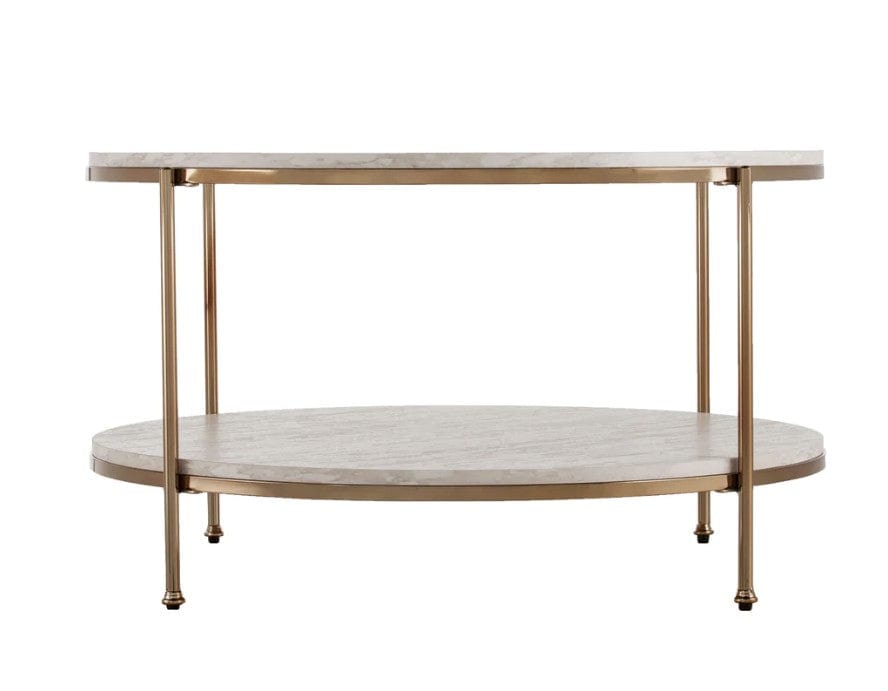 33" White Solid Manufactured Wood And Metal Square Coffee Table - Homeroots