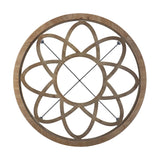 33" Floral Design Glass Top Round Coffee Table - Homeroots - Flyclothing LLC
