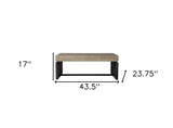 44" Natural and Black Chunky Manufactured Wood Rectangular Coffee Table - Homeroots