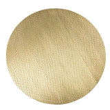 34" Black And Gold Embossed Metal Round Coffee Table - Homeroots