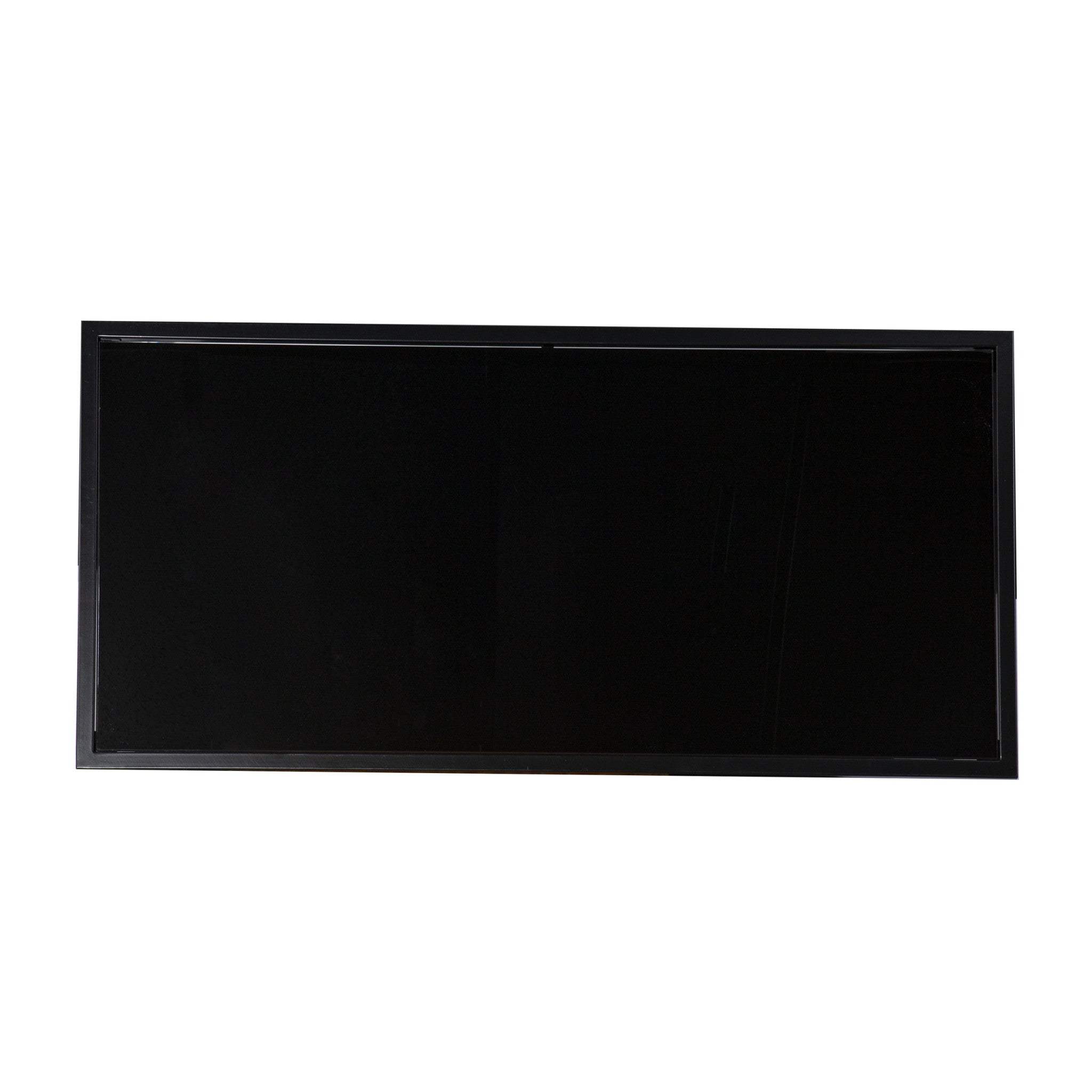 42" Black Glass Faux Marble And Metal Coffee Table With Shelf - Homeroots - Flyclothing LLC