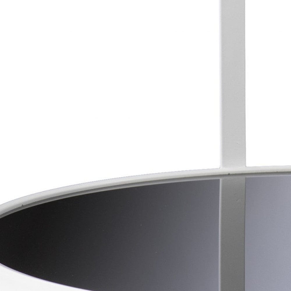 32" White Glass And Metal Two Tier Round Coffee Table - Homeroots - Flyclothing LLC