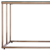 42" Champagne Glass And Metal Geometric Coffee Table - Homeroots - Flyclothing LLC