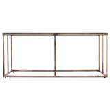 42" Champagne Glass And Metal Geometric Coffee Table - Homeroots - Flyclothing LLC