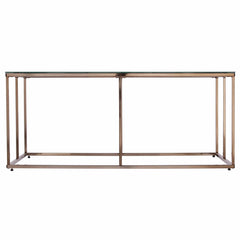 42" Champagne Glass And Metal Geometric Coffee Table - Homeroots