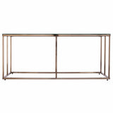42" Champagne Glass And Metal Geometric Coffee Table - Homeroots - Flyclothing LLC
