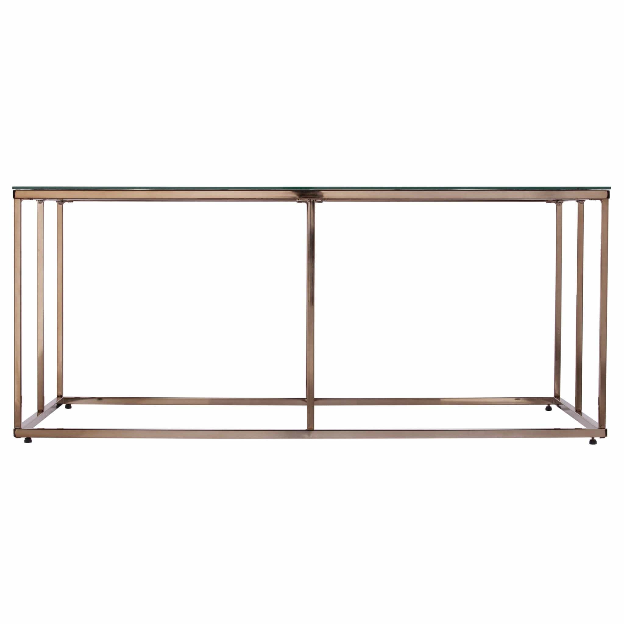42" Champagne Glass And Metal Geometric Coffee Table - Homeroots - Flyclothing LLC