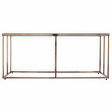 42" Champagne Glass And Metal Geometric Coffee Table - Homeroots