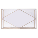 42" Champagne Glass And Metal Geometric Coffee Table - Homeroots