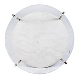 33" Gold Glam Glass And Faux Marble Two Tier Round Coffee Table - Homeroots - Flyclothing LLC