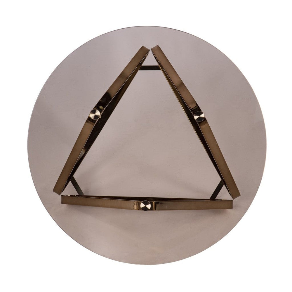 31" Champagne Glass And Metal Round Coffee Table - Homeroots - Flyclothing LLC