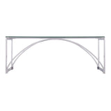 48" Chrome Glass And Metal Rectangular Coffee Table - Homeroots