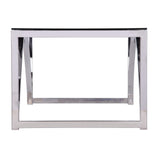 48" Chrome Glass And Metal Rectangular Coffee Table - Homeroots