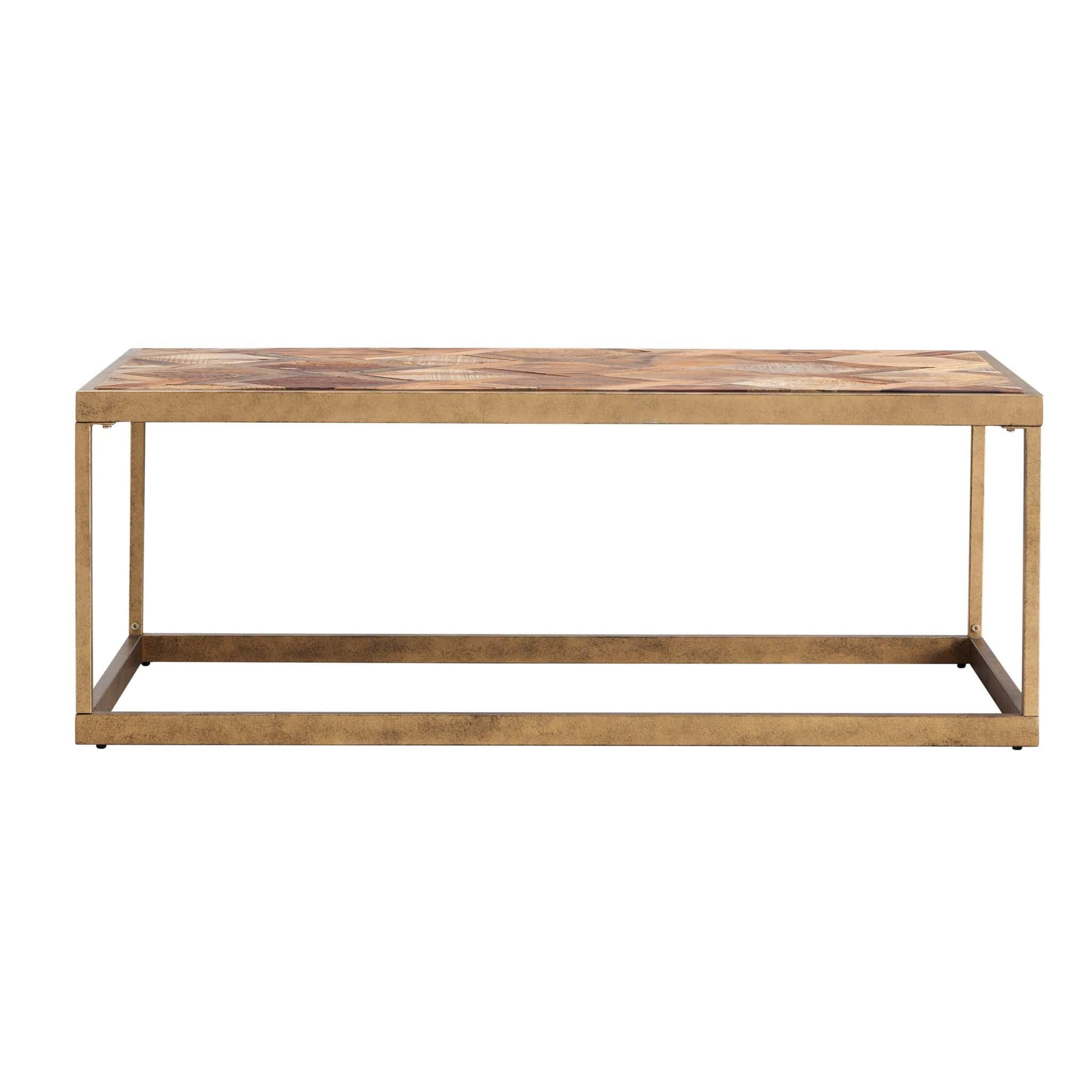 48" Natural And Natural Brown Solid Wood And Metal Rectangular Coffee Table - Homeroots - Flyclothing LLC