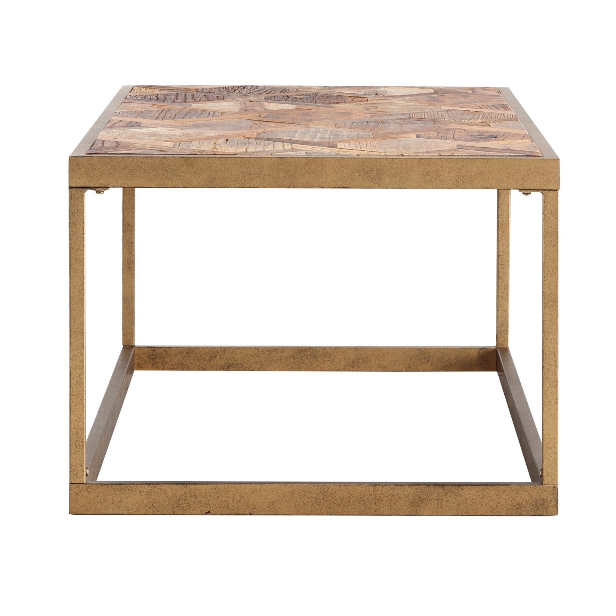 48" Natural And Natural Brown Solid Wood And Metal Rectangular Coffee Table - Homeroots - Flyclothing LLC
