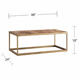 48" Natural And Natural Brown Solid Wood And Metal Rectangular Coffee Table - Homeroots - Flyclothing LLC
