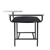 42" Black Faux Marble And Metal With Iron Coffee Table - Homeroots