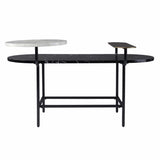 42" Black Faux Marble And Metal With Iron Coffee Table - Homeroots - Flyclothing LLC