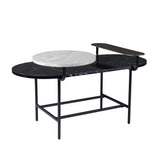 42" Black Faux Marble And Metal With Iron Coffee Table - Homeroots - Flyclothing LLC